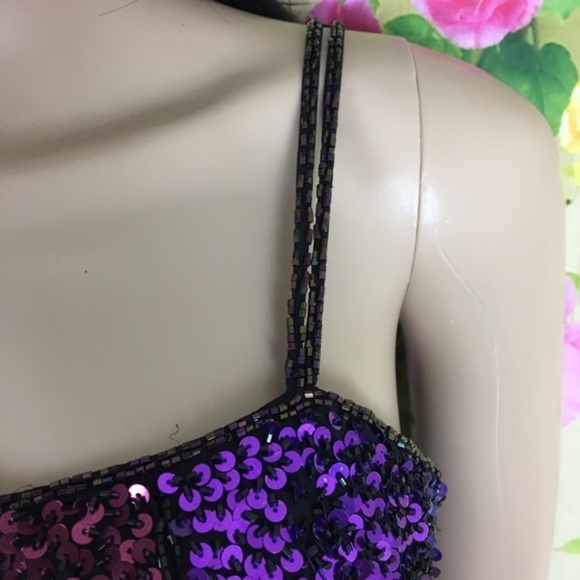 OLEG CASSINI Gatsby Style Beaded Silk Dress Size 4 - Picture 6 of 8